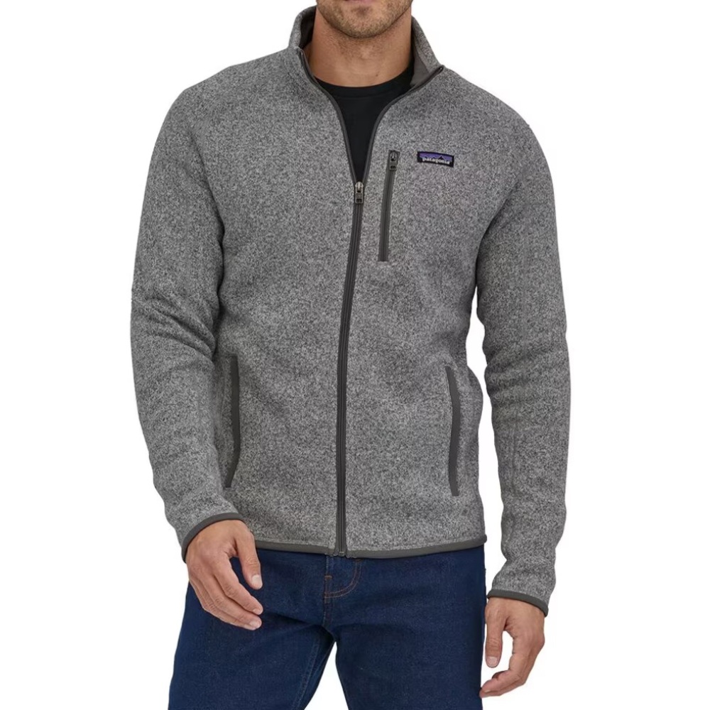 Patagonia grey weave men’s zippered jacket large great condition $165  4 seasons